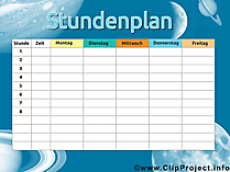 Stundenplan blanko