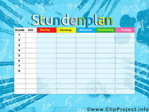 Stundenplan Vorlage