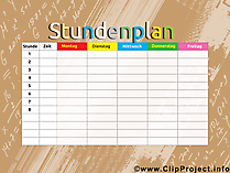 Stundenplan Vorlage kostenlos