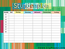 Vordruck Stundenplan