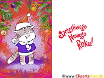 Noworoczne darmowe ekartka, clipart, życzenia