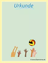 Kostenlose Urkunden - Urkunde Volleyball
