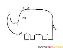 Nashorn Laubsägevorlage kostenlos PDF