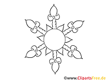 Laubsägevorlage Schneeflocke