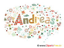 Andreas männliche Namen dekorativer Schrift