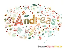 Andreas männliche Namen dekorativer Schrift