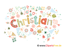 Christian Vorname Mann dekorative Buchstaben Design