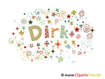 Dirk Name Illustration, Bild, Clipart
