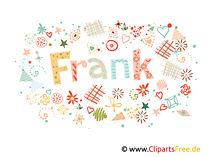 Frank männlicher Vorname, dekorativer Schriftzug, Schriftgestaltung