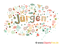 Jürgen männlicher Vorname dekorativer Schrift