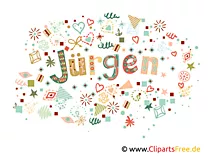 Jürgen männlicher Vorname dekorativer Schrift