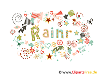 Rainer männlicher Name Bild, Illustration dekorativ, Buchstaben Clipart