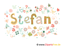 Stefan männlicher Vorname, dekorativer Schriftzug, Schriftgestaltung