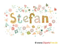 Stefan männlicher Vorname, dekorativer Schriftzug, Schriftgestaltung