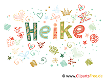 Heike weiblicher Name, dekorative Buchstaben, Art Design