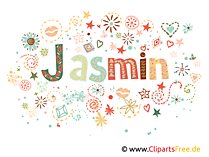 Jasmin Frauenname dekorative Buchstaben Design