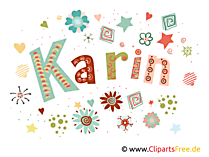 Karin Name Illustration, Bild, Clipart