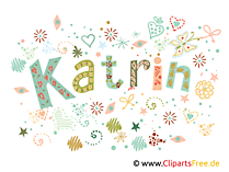Katrin ohne H Vorname, dekorativer Schriftzug, Schriftgestaltung