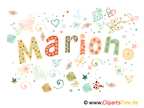 Marion Vorname, dekorativer Schriftzug, Schriftgestaltung