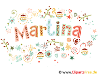 Martina Mädchennamen dekorativ Schriftzug, Deko, Design