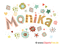 Monika Name Illustration, Bild, Clipart