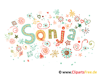 Sonja Frauenname dekorative Buchstaben Design