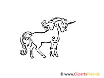 Mädchenzimmer Wandtattoo Einhorn Vorlage zum Drucken