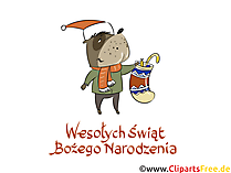 Kartka, clipart wesołych świąt