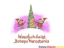 Życzenia bożonarodzeniowe po polsku clip art, kartka