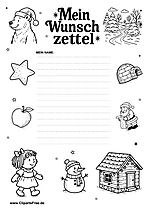 Kostenlose Wunschzettel-Vorlage für Grundschulkinder