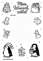 Kostenlose Wunschzettel-Vorlage für Jungs und Mädchen