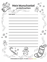 Kostenlose Wunschzettel zum Ausdrucken zu Weihnachten