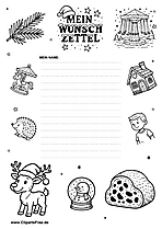 Süßer Wunschzettel Weihnachten Vorlage