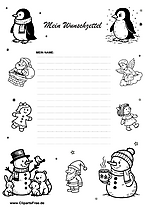 Weihnachts-Wunschliste mit Motivrahmen