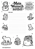 Weihnachts-Wunschliste zum Drucken als PDF