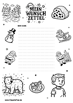 Weihnachts-Wunschzettel A4 Druckvorlage