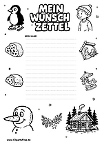Weihnachts-Wunschzettel als PDF druckbar