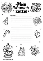 Weihnachts-Wunschzettel für Familie mit Kindern