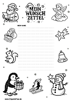 Weihnachts-Wunschzettel für Kleinkinder