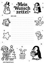 Weihnachts-Wunschzettel im Cartoonstil PDF