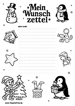 Weihnachts-Wunschzettel im Cartoonstil PDF