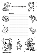 Weihnachts-Wunschzettel mit Deko-Rand