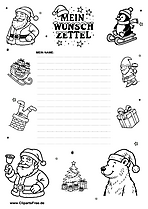 Weihnachts-Wunschzettel mit Weihnachtsmotiv