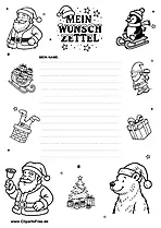 Weihnachts-Wunschzettel mit Weihnachtsmotiv