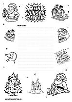 Weihnachts-Wunschzettel Vorlage für Kids