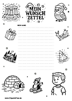 Weihnachts-Wunschzettel zum Drucken
