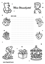 Weihnachtsliste im lustigen Cartoonstil