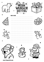 Weihnachtsliste mit Geschenk-Symbolen