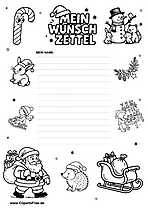 Weihnachtsliste zum Ausfüllen und Ausdrucken