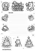 Wunschliste als festliche PDF-Vorlage